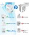 International Power Adaptor, LANUEE European Travel Plug Adapter with USB C Port, 2 in 1 Type L/C Foldable Outlet Adapter,Travel Accessories to EU,France, Spain, Italy,Greece,Israel