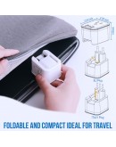 International Power Adaptor, LANUEE European Travel Plug Adapter with USB C Port, 2 in 1 Type L/C Foldable Outlet Adapter,Travel Accessories to EU,France, Spain, Italy,Greece,Israel