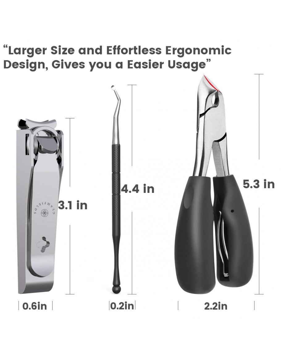 GLAMFIELDS Nail Clipper with Catcher, No Splash Fingernail Toenail Clipper  Stainless Steel Nail Cutter Nail Trimmer for Men and Women, Packed with  Leather Pouch, Silver : Amazon.in: Beauty