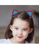 2 inch Felt Cat Ears Hair Clip, Glamfields 14pcs Cute Glitter Sparkly Small Hair Barrettes for Toddlers Girls Kids Party Cosplay