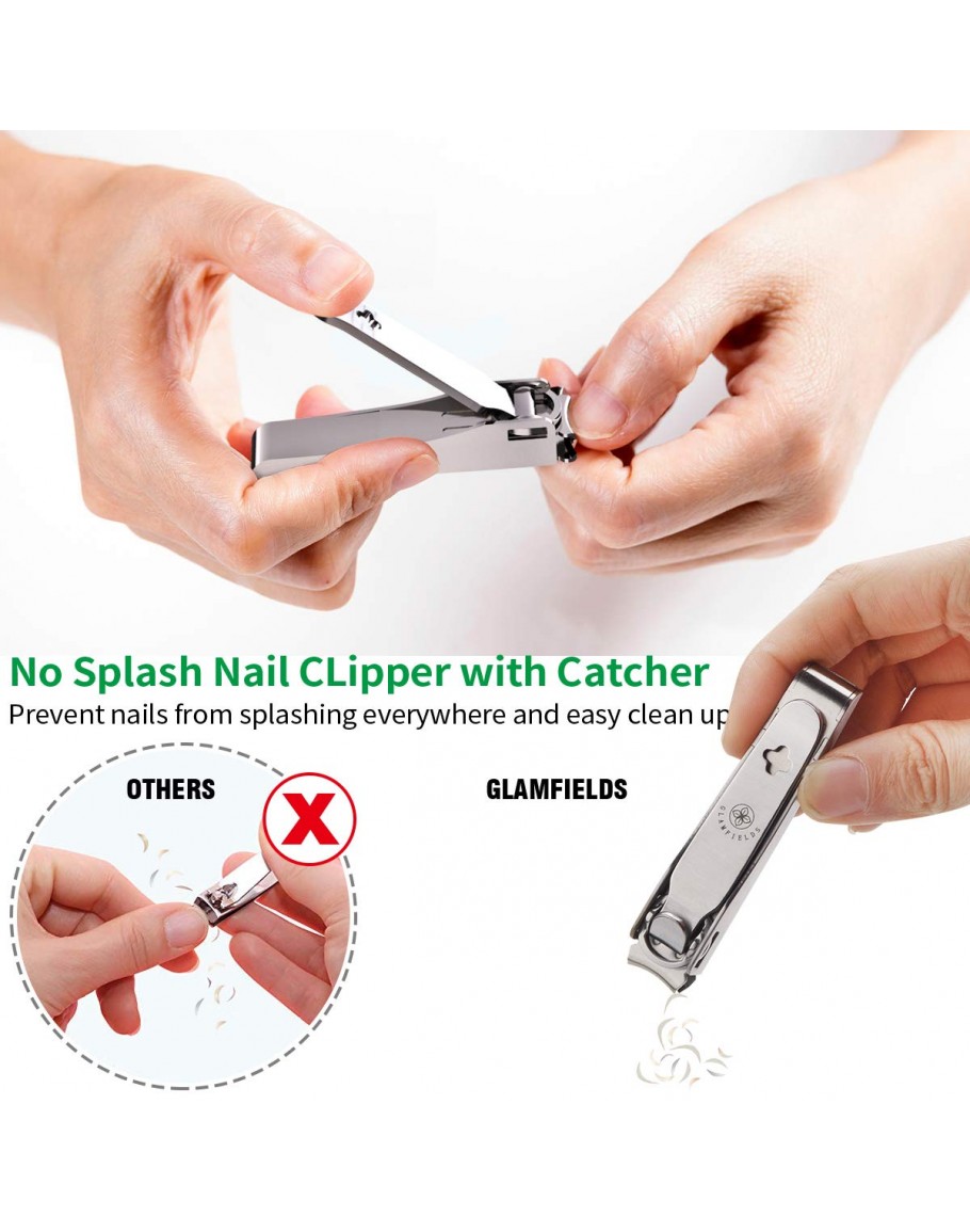 Nail Clipper Set with Nail Catcher & Nail File Super Sharp for Fingernail & Toenail  Clippers for Men & Women