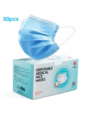 50 Disposable Face Masks Surgical Medical Dental Industrial Quality 3-Ply New